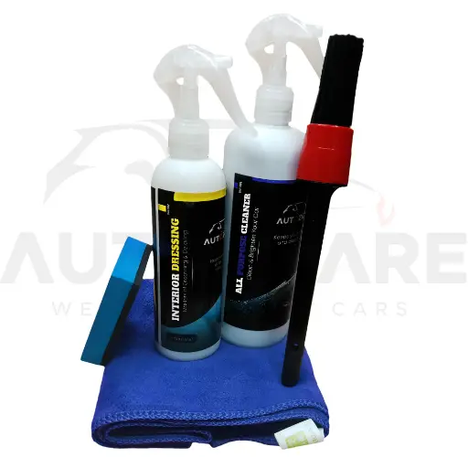 AutozCare Interior Dressing, All Purpose Cleaner, Coating Applicator Pad, Detailing Brush and Microfiber Towel (Pack of 5) 